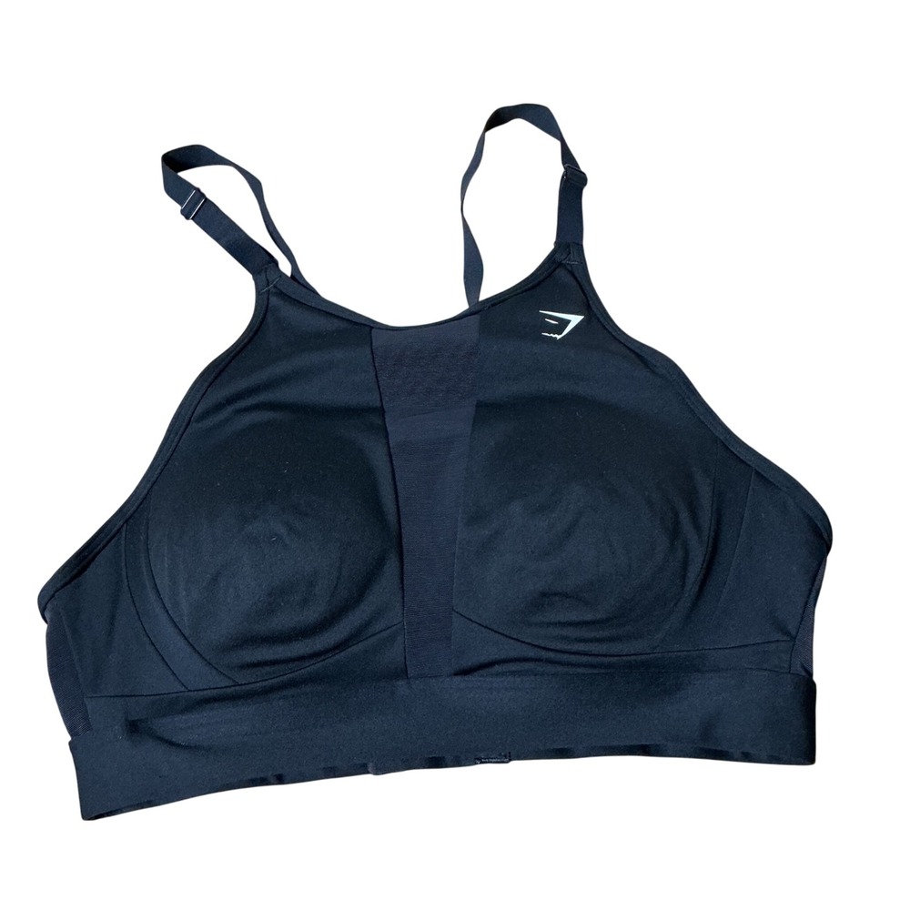 Gymshark High Support Mesh Sports Bra Womens M Black Adjustable‎ Straps Hook
